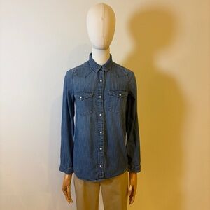 GAP Kids Denim Button-Down Shirt Blue XL (12-13)